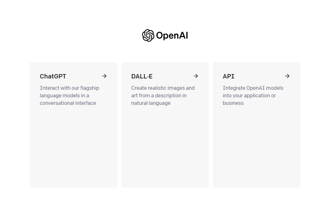 openai官网登录后选择API